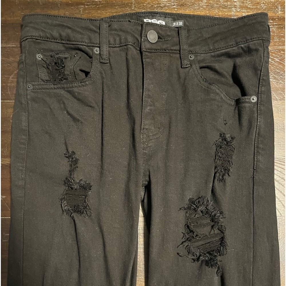 RSQ Distressed Black Ripped Denim Jeans 28 x 30